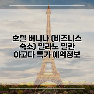 호텔 버니나 (비즈니스 숙소) 밀라노 밀란 아고다 특가 예약정보