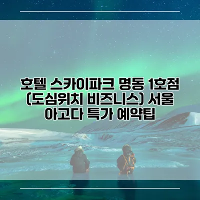 호텔 스카이파크 명동 1호점 (도심위치 비즈니스) 서울 아고다 특가 예약팁