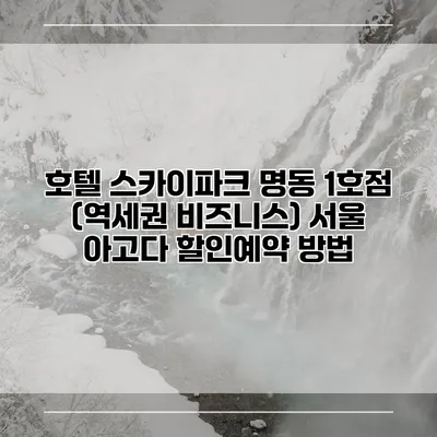 호텔 스카이파크 명동 1호점 (역세권 비즈니스) 서울 아고다 할인예약 방법