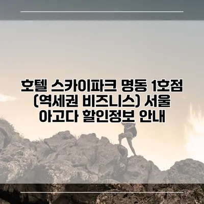 호텔 스카이파크 명동 1호점 (역세권 비즈니스) 서울 아고다 할인정보 안내