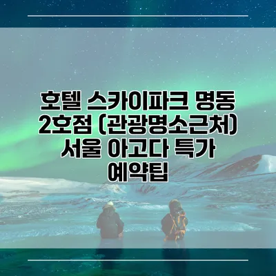호텔 스카이파크 명동 2호점 (관광명소근처) 서울 아고다 특가 예약팁