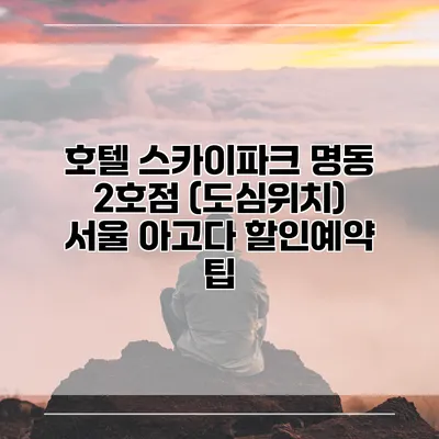 호텔 스카이파크 명동 2호점 (도심위치) 서울 아고다 할인예약 팁