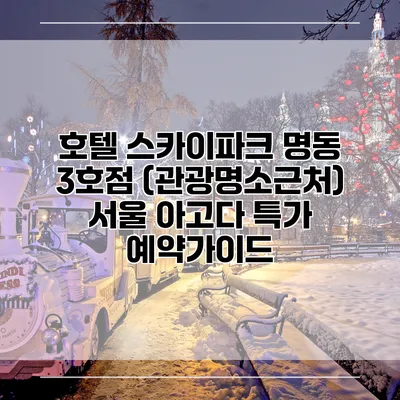 호텔 스카이파크 명동 3호점 (관광명소근처) 서울 아고다 특가 예약가이드