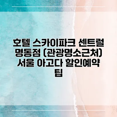 호텔 스카이파크 센트럴 명동점 (관광명소근처) 서울 아고다 할인예약 팁