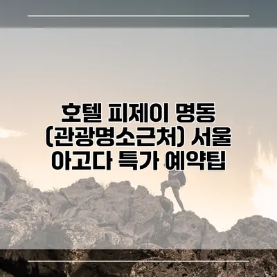 호텔 피제이 명동 (관광명소근처) 서울 아고다 특가 예약팁