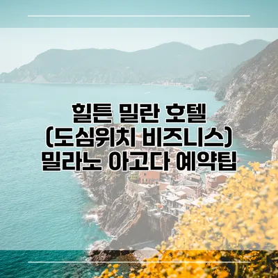 힐튼 밀란 호텔 (도심위치 비즈니스) 밀라노 아고다 예약팁