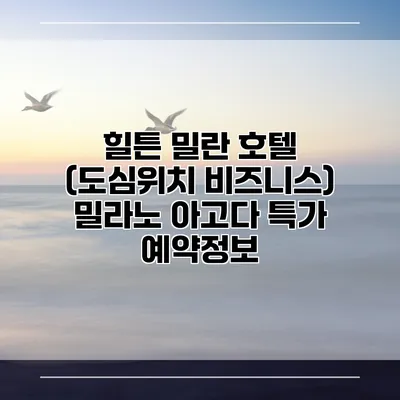 힐튼 밀란 호텔 (도심위치 비즈니스) 밀라노 아고다 특가 예약정보