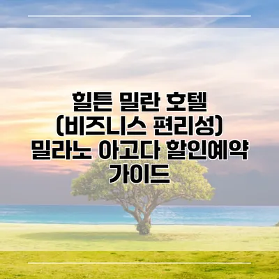 힐튼 밀란 호텔 (비즈니스 편리성) 밀라노 아고다 할인예약 가이드